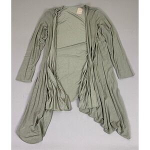 Chicos Reagan Cardigan‎ Women's Size 1 US M Fatigue Green Sharkbite Hem New NWT